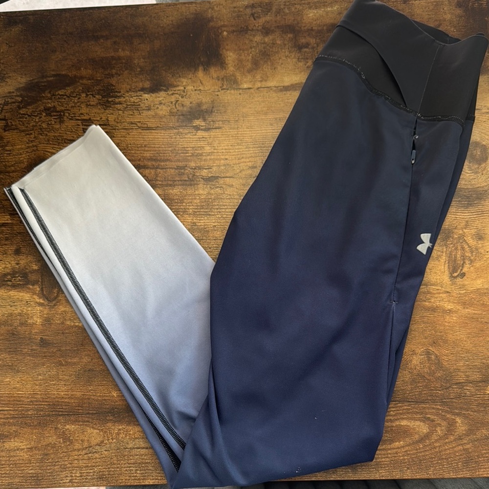 Under Armour Blue and White Compression Heatgear Leggings